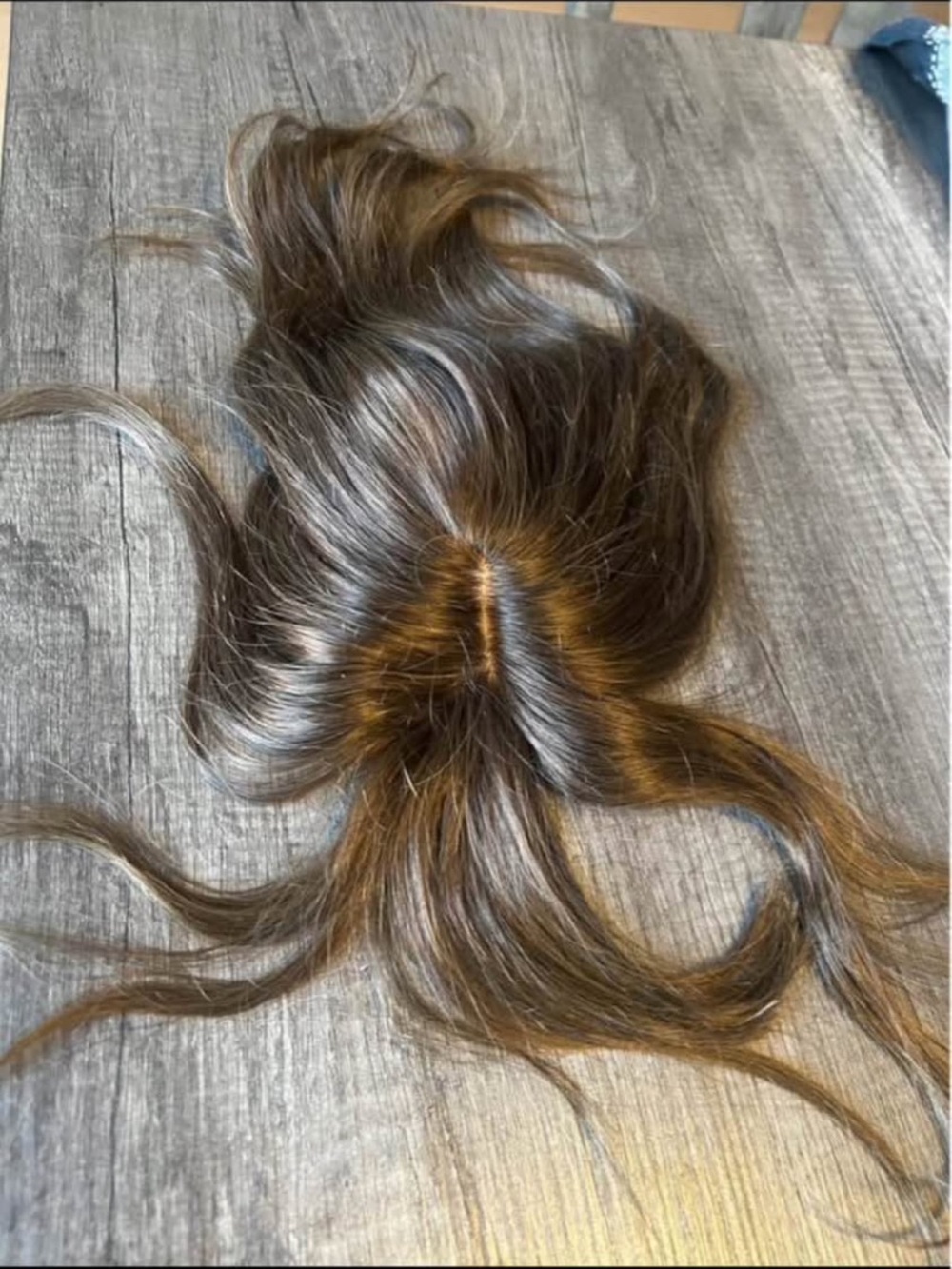 Women's Dark Brown Clip-In Hair Topper with Natural Highlights